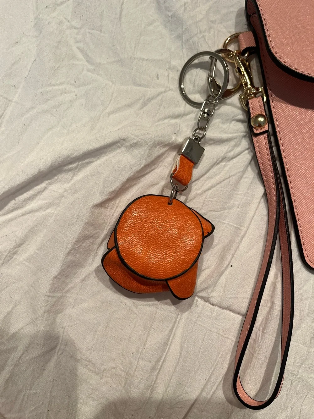 like new leather wristlet & bag charm bundle
